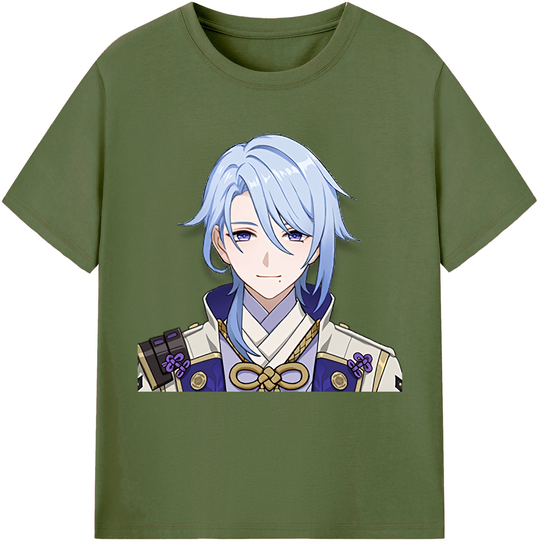 げんし神 神里綾人 かみさとあやと genshin Kamisato Ayato 綿100％半袖Tシャツ（フロントプリント）